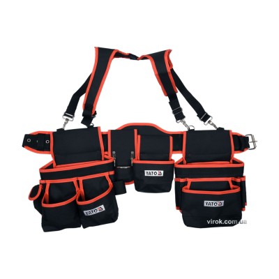 Пояс із 2 накладними сумками з кишенями для інструментів Yato 1280 мм YT-74070