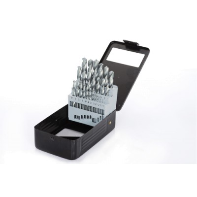 Набір свердел по металу Р6М5 метал бокс 1,0-13,0мм 25шт APRO 810204