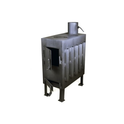 Піч-буржуйка з радіатором та варильною поверхнею на дровах 3кВт, 450х230х600мм СИЛА 960012