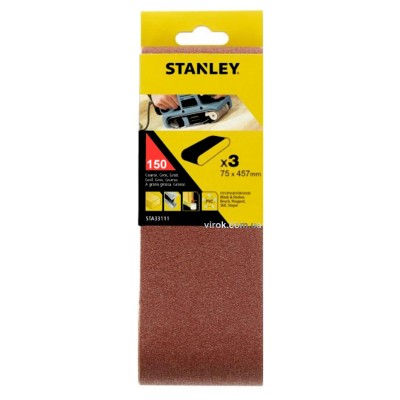 Лента шлифовальная STANLEY 75 x 457 мм P150 3 шт STA33111-XJ
