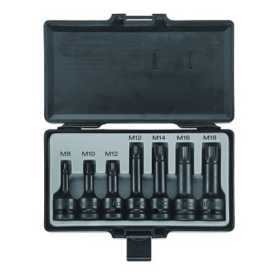 1/2" Набор головок-бит Spline ударных 7 пр. M8-M18 FORCE 40713 1/2" Набор головок-бит Spline ударных 7 пр. M8-M18 FORCE 40713