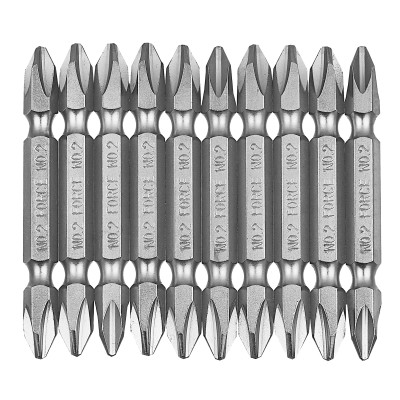 Набор бит крестовых Philips, двухсторонние РН.2, L=65 мм, 10 пр. FORCE 2101L
