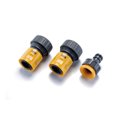 Набір для шлангу 3/4: конектор 3/4 аквастоп, конектор 3/4, адаптер 1/2+3/4 СИЛА 551202