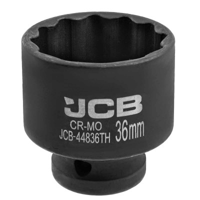 Гoлoвкa тopцeвa удapнa тонкостінна 1/2" 36 мм (12-гранна) JCB Tools JCB-44836TH