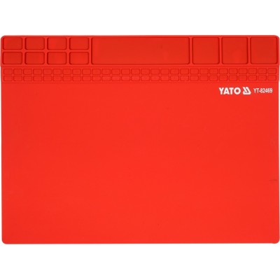 Підстилка для паяння Yato із жаростійкого силікону до 500°С, 400х300х3 мм, магн стрічка 395х57мм YT-82469