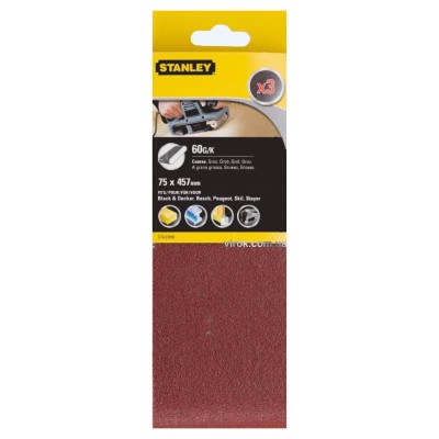 Лента шлифовальная STANLEY 75 x 457 мм P60 3 шт STA33096-XJ