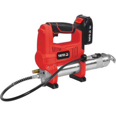 Шприц мастильний Yato, 600 см³, акумуляторний-18 В, 3000 мАГод, 62 MPa. з гнутким аплікатором-76 см YT-07020