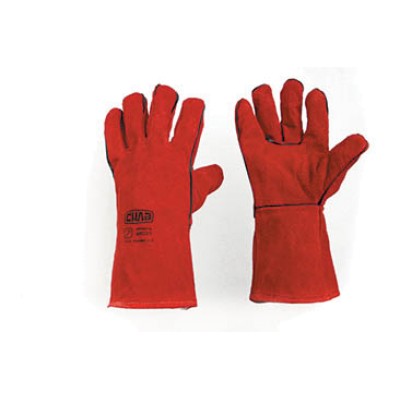 Рукавички краги зварювальника р10,5 (довжина 35см) (червоні) СИЛА 481227