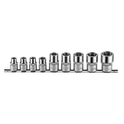 3/8" и 1/2" Набор головок Е-профиль Torx 9 пр. E10-E24 FORCE 4095