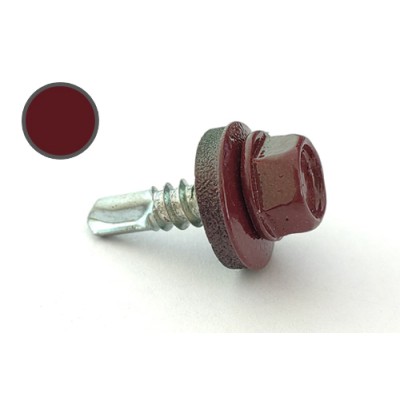 Саморіз покрівельний 4,8*19 DIN RAL 3005 по металу (ящ. 2400шт) (колір - винно-червоний) APRO 9R648193005-C