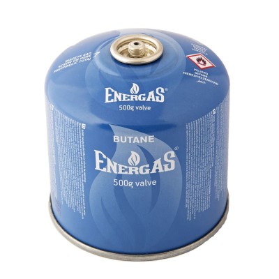 Балон газовий 1-разовий ENERGAS з різьбою (7/16) 500g/870ml. для плит/кемпінгу (EN417) BUTAN [12] ENE500TV