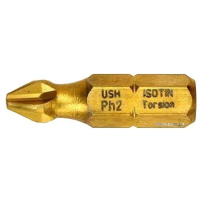 Насадка викрутка з титановим покриттям USH 1/4" хрестова PH2 х 25 мм 10 шт UUSG0022342