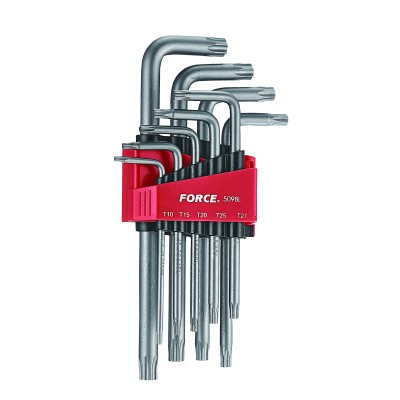 Набір ключів Torx Г-обр. з отвором довгих 9 пр. Т10H-Т50H FORCE 5098LT Набір ключів Torx Г-обр. з отвором довгих 9 пр. Т10H-Т50H FORCE 5098LT
