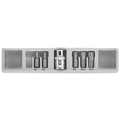 1/2" Набор бит Spline 10 мм 6 пр. М5-М12 FORCE 4066 1/2" Набор бит Spline 10 мм 6 пр. М5-М12 FORCE 4066