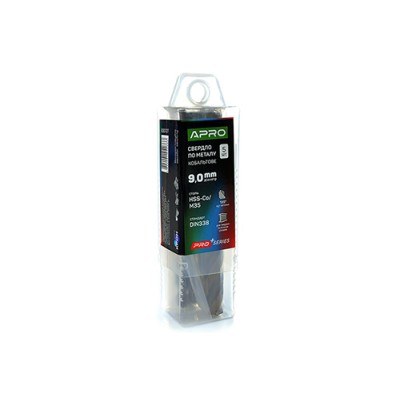 Свердло по металу кобальтове HSS-Co/M35 ?9.0мм (пач 5шт) APRO 830727