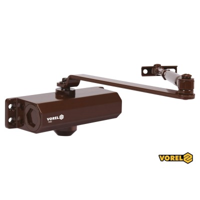 Доводчик дверей механічний VOREL 40-65 кг 180° 182 х 42 х 63 мм 78465