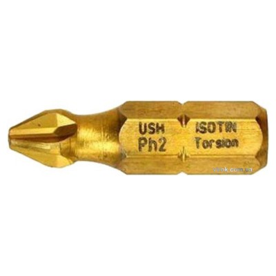 Насадка викрутка з титановим покриттям USH 1/4" хрестова PH2 х 25 мм 1 шт UUST0022342/1