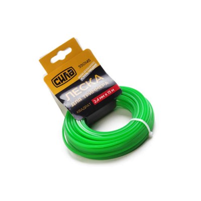 Леска для триммера 2,0мм квадрат 15м СИЛА 550143