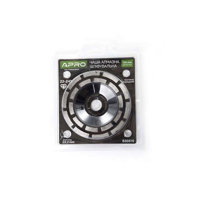 Чаша алмазная шлифовальная 125 мм 22-24% Сегмент двухрядный APRO 830515