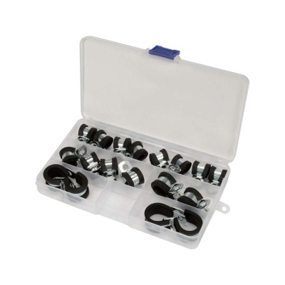 Хомути металево гумові Yato : Ø= 6, 8, 10, 13, 16 мм, 18 шт YT-067833