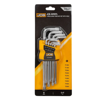 Haбіp Г-подіб. ключів подовжених з отвором TORX 9 од. (T10H-T50H) JCB Tools JCB-5098TL