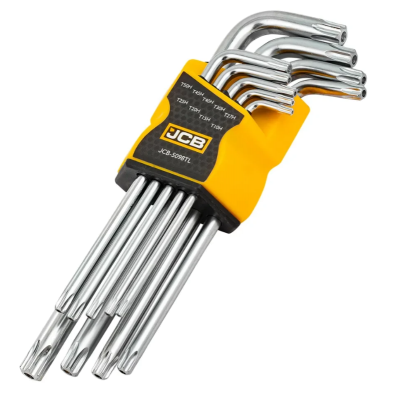 Haбіp Г-подіб. ключів подовжених з отвором TORX 9 од. (T10H-T50H) JCB Tools JCB-5098TL