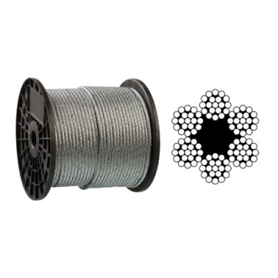 Трос 8мм DIN 3060 (6x19) (оцинкований W1) (бухта 100м) APRO WR-G8