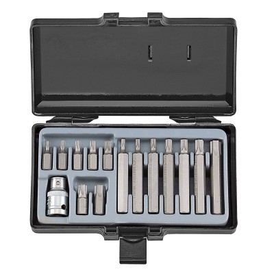 1/2" Набор бит Torx 10 мм 15 пр. Т20-Т55 FORCE 4156 1/2" Набор бит Torx 10 мм 15 пр. Т20-Т55 FORCE 4156