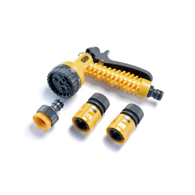 Набір: пістолет-розпилювач 7 режимів, конектори 1/2: 1/2 аквастоп, 1/2, адаптер 1/2+3/4 СИЛА 551283