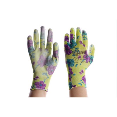 Рукавички з поліуретановим покриттям р8 (зелені садові манжети) ВАСИЛЬКИ СИЛА 481241