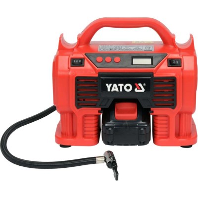 Компресор акумуляторний Yato Li-Ion 18 В, 3.0 AxГ, 60 Вт,тиск ≤ 11 Bar, подача повітря- 21 л/хв YT-23247