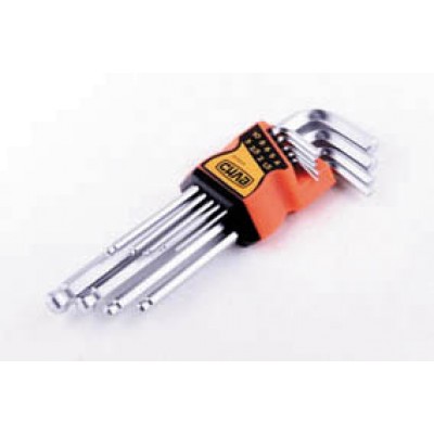 Набір шестигранників 1,5, 2, 2,5, 3, 4, 5, 6, 8, 10 кулястих CrV (9шт) СИЛА 202506