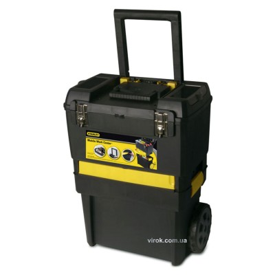 Ящик для инструментов на колесах пластиковый STANLEY "Rolling Workshop" 47 x 29.7 x 62 см 2 секции с телескопической ручкой STST1-70598