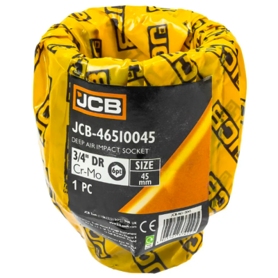 Головка торцева ударна глибока 3/4" 45 мм (6-гранна) JCB Tools JCB-46510045 Головка торцева ударна глибока 3/4" 45 мм (6-гранна) JCB Tools JCB-46510045
