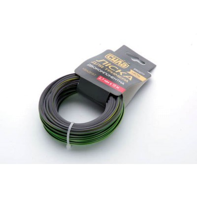 Леска для триммера двухкомпонентная 3,0мм квадрат 15м СИЛА 550278