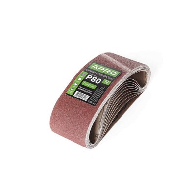 Стрічка шліфувальна нескінченна APRO P80 75×457мм (10шт) 828043