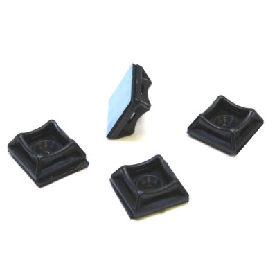 Площадка универсальная 20х20 самокл. с отверстием для стяжки шириной до 5мм черная (пач. 50шт) APRO PH-2020BC