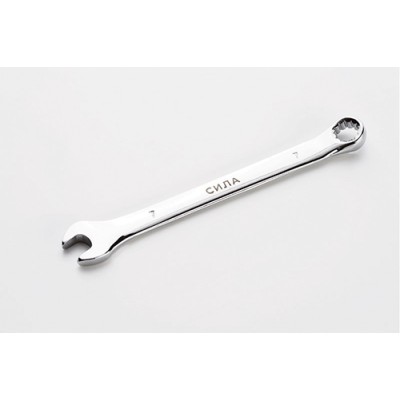 Ключ рожково-накидной полированный CrV 7мм СИЛА 201057