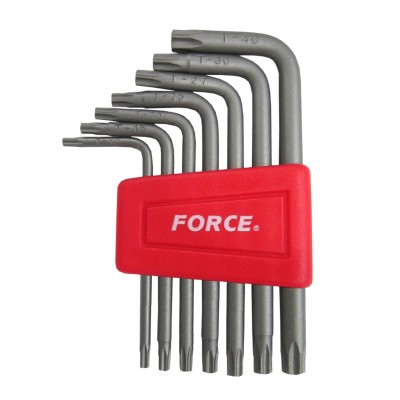 Набір ключів Torx Г-обр. з отвором 7 пр. Т10-Т40 FORCE 5071T Набір ключів Torx Г-обр. з отвором 7 пр. Т10-Т40 FORCE 5071T