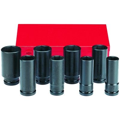 3/4" Набор головок 6-гр. ударных, глубоких 8 пр. 26-38 мм FORCE 6081D 3/4" Набор головок 6-гр. ударных, глубоких 8 пр. 26-38 мм FORCE 6081D