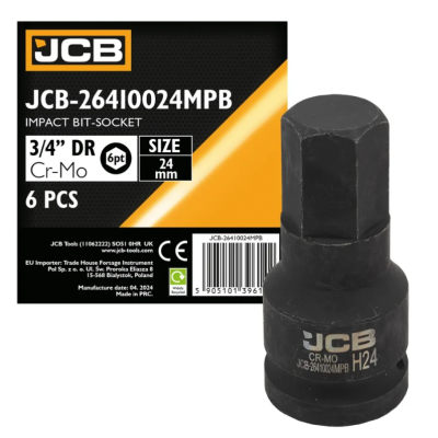 Головка-бита ударная HEX 3/4" 24 мм. JCB Tools JCB-26410024MPB