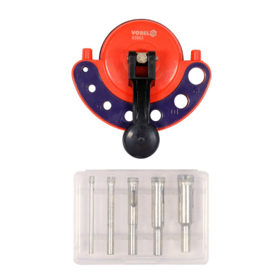 Шаблон для свердління в плитці VOREL: зі свердлами Ø 4- 12 мм, l= 55 мм і присоскою 3963 Шаблон для свердління в плитці VOREL: зі свердлами Ø 4- 12 мм, l= 55 мм і присоскою 3963