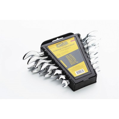 Набір ключів ріжкових Стандарт 6x7, 8x9, 10x11, 12x13, 14x15, 16x17, 18х19, 20х22 мм (8 шт) СИЛА 202038