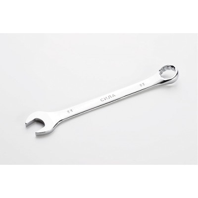 Ключ ріжково-накидний полірований CrV 22мм СИЛА 201072