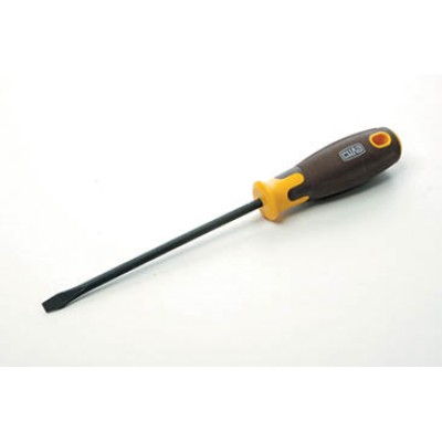 Викрутка шліцьова композитна рукоятка CrV SL6x150мм (плоска) (вороняна) СИЛА 301034