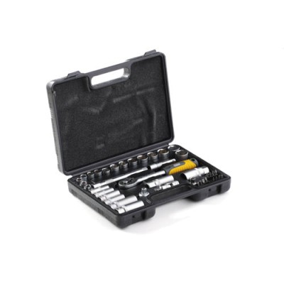 Набір насадок CrV 3/8 (40шт) (інструментів) торцевих з тріскачкою СИЛА 251240