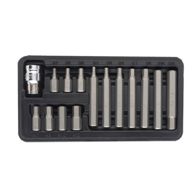 Набір біт HEX 1/2" 15шт S2 пласт кейс ULTRA 4013212 Набір біт HEX 1/2" 15шт S2 пласт кейс ULTRA 4013212