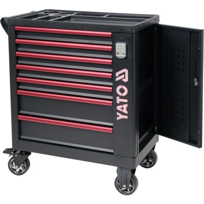 Шафа-візок для інструментів Yato з 7 шуфлядами, 982x 755x 455 мм, кодовий замок YT-09004