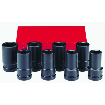 1" Набор головок 6-гр. ударных глубоких 8 пр. 15/16"-1-5/8" FORCE 8081DS 1" Набор головок 6-гр. ударных глубоких 8 пр. 15/16"-1-5/8" FORCE 8081DS