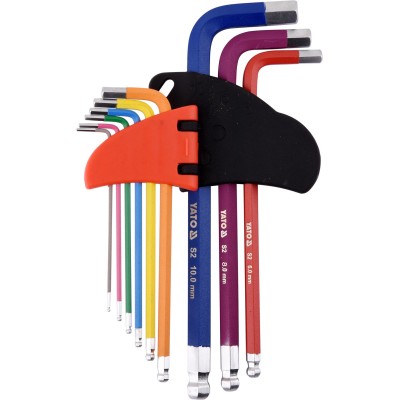 Ключи шестигранные Г-образные с шариком Yato М1.5-10 мм YT-05632